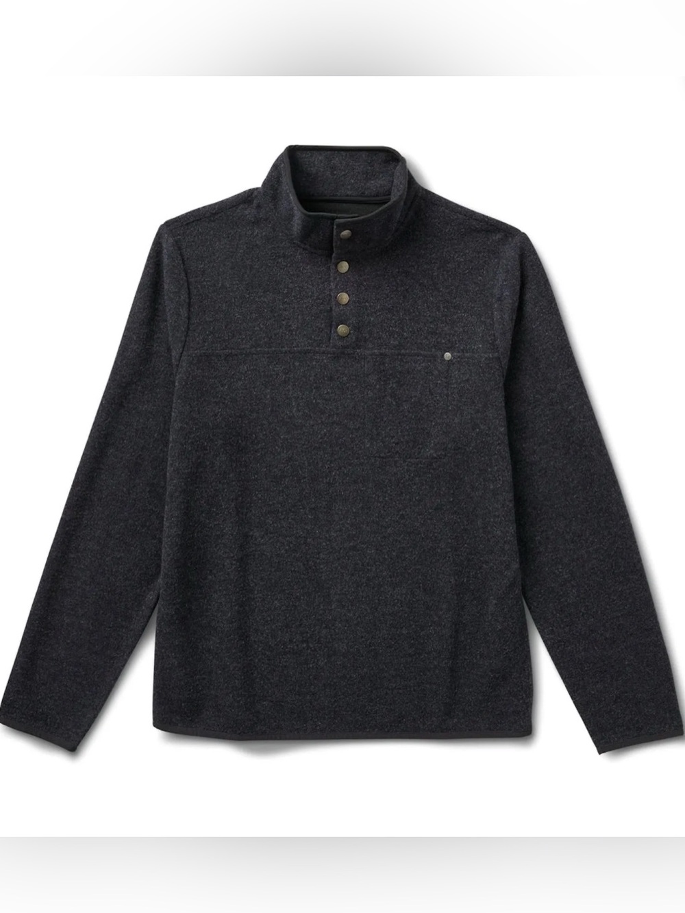 Vuori Men’s Venice Snap Front Fleece in Charcoal